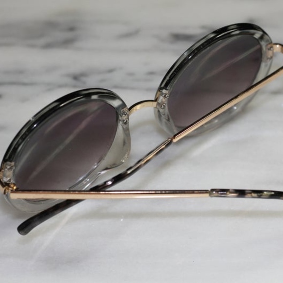 Gold & Clear Round Sunglasses main image 4